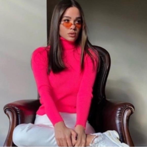 zara turtleneck neon